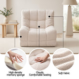 Pippa Boneless Floor Couch, White, view 5