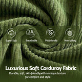 Reid L Shaped Corduroy Sofa, Green, view 5