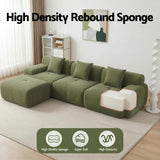 Reid L Shaped Corduroy Sofa, Green, view 7