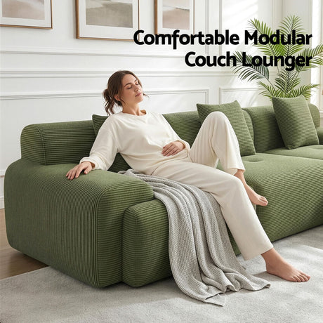 Tavernes 4 Seater Modular Sofa, Green
