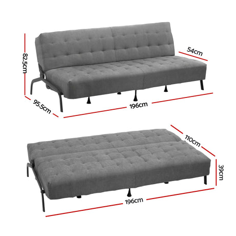 Archer Innerspring Sofa Bed, Grey, view 2