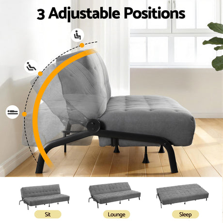 Archer Innerspring Sofa Bed, Grey, view 4
