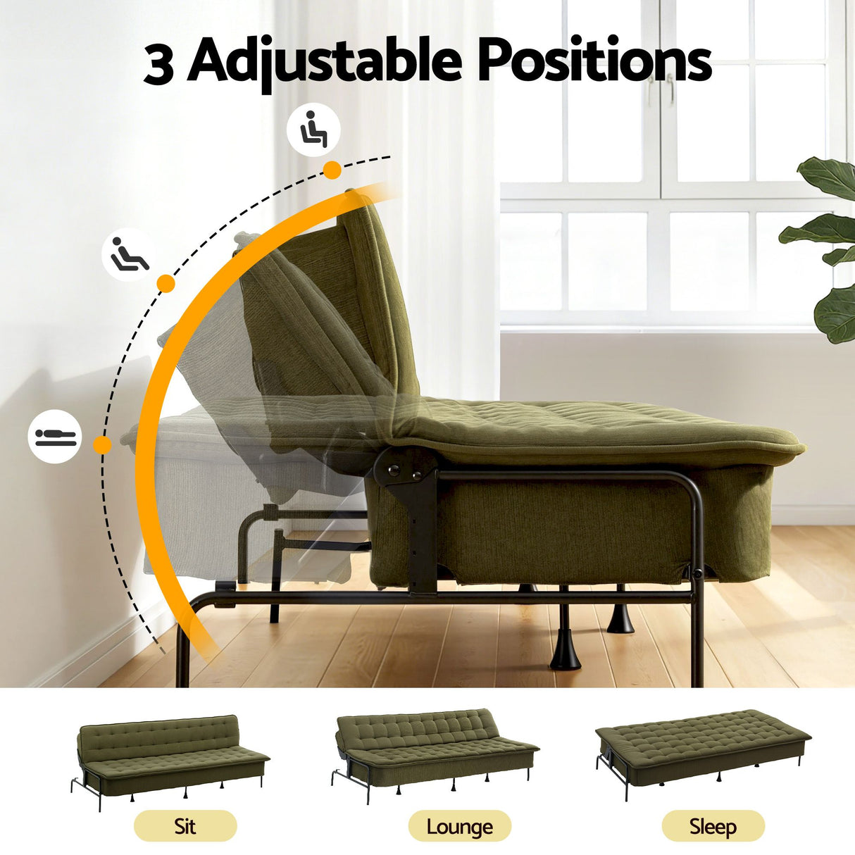 Archer Innerspring Sofa Bed, Green, view 4