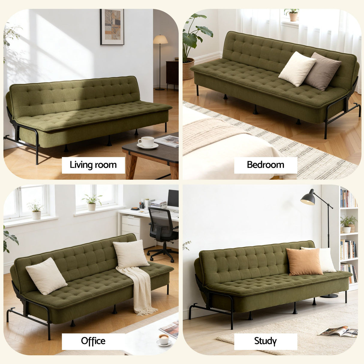 Archer Innerspring Sofa Bed, Green, view 7