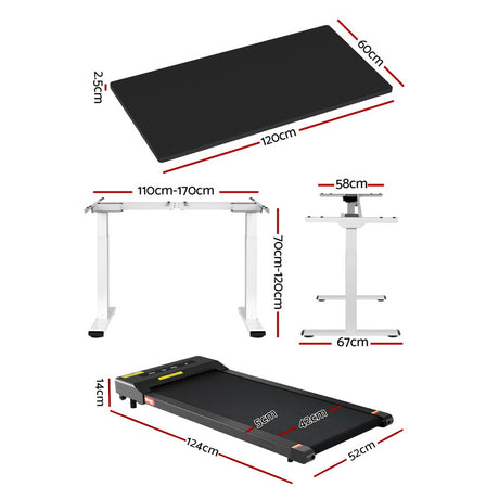 Artiss 120cm Electric Standing Desk with Walking Pad