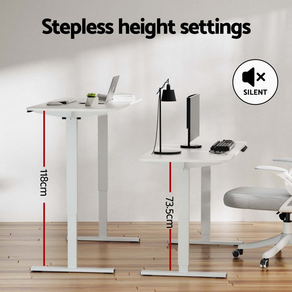 Stirling Electric Standing Desk, White 140cm view 5