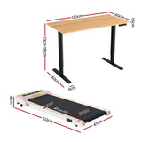 Weetangera Electric Standing Desk with 360mm Walking Pad, Black and Natural Wood 120cm