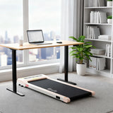 Weetangera Electric Standing Desk with 360mm Walking Pad, Black and Natural Wood 120cm