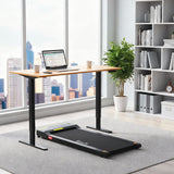Weetangera Electric Standing Desk with 400mm Walking Pad, Black and Natural Wood 120cm