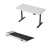 Red Hill white standing desk with walking pad in a home office