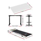 Red Hill white standing desk with walking pad in a home office