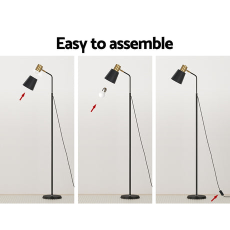 Modern Black LED Floor Lamp — Slim Upright Design — Allure Home Collections