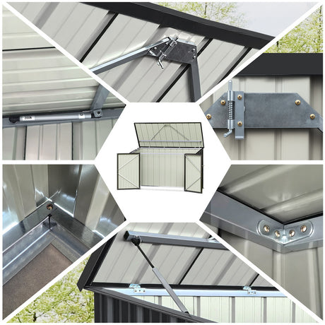 Grey steel bike storage shed, 2.22 x 0.91m (view 6)