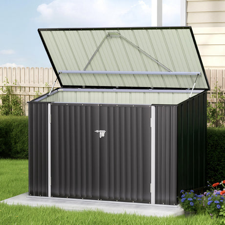 Grey steel bike storage shed, 2.22 x 0.91m (view 7)