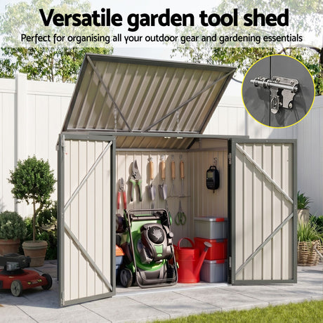 Grey steel wheelie bin storage enclosure with gas struts (view 4)