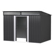 Caiguna galvanised steel garden shed with double sliding doors