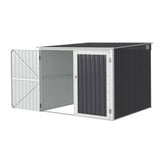 Garden Shed 2.06 x 2.03M Galvanised Steel with Double Doors - Grey