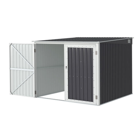 Garden Shed 2.06 x 2.03M Galvanised Steel with Double Doors - Grey