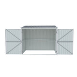 Garden Shed 2.06 x 2.03M Galvanised Steel with Double Doors - Grey