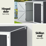 Garden Shed 2.06 x 2.03M Galvanised Steel with Double Doors - Grey