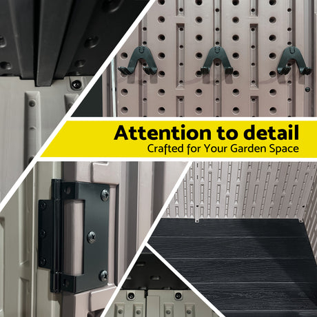 Resin garden shed dimensions diagram