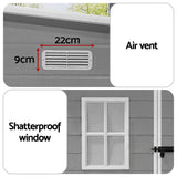 Outdoor resin storage shed roof detail