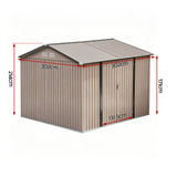 Madura Garden Shed, Galvanised Steel, Brown