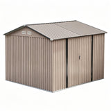 Madura Garden Shed, Galvanised Steel, Brown