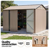 Madura Garden Shed, Galvanised Steel, Brown
