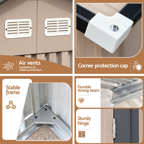 Galvanised steel garden shed dimensions diagram