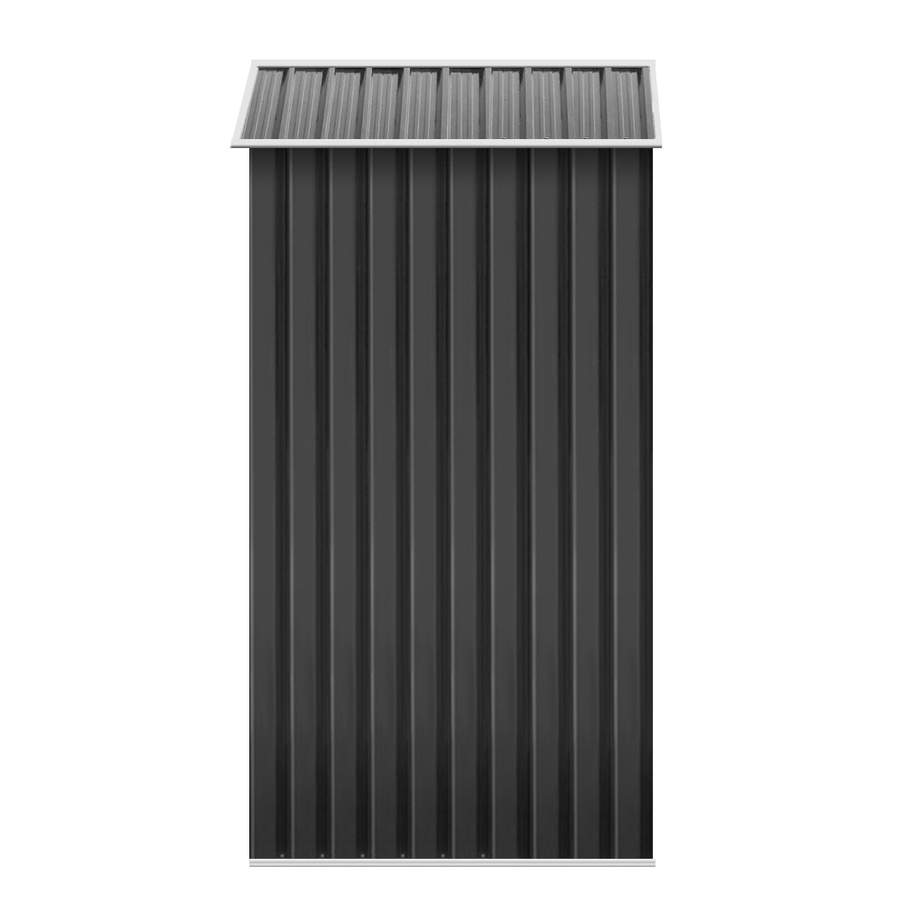Garden Shed 1.96 x 1.32M Galvanised Steel with Sliding Doors - Grey