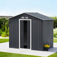 Kitchener compact galvanised steel garden shed with sliding doors