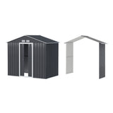 Garden Shed 2.15 x 1.74M with Extension Kit Galvanised Steel - Grey
