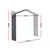 Garden Shed Extension Kit 2.15 x 0.44M Galvanised Steel - Grey