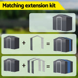 Garden Shed Extension Kit 2.15 x 0.44M Galvanised Steel - Grey