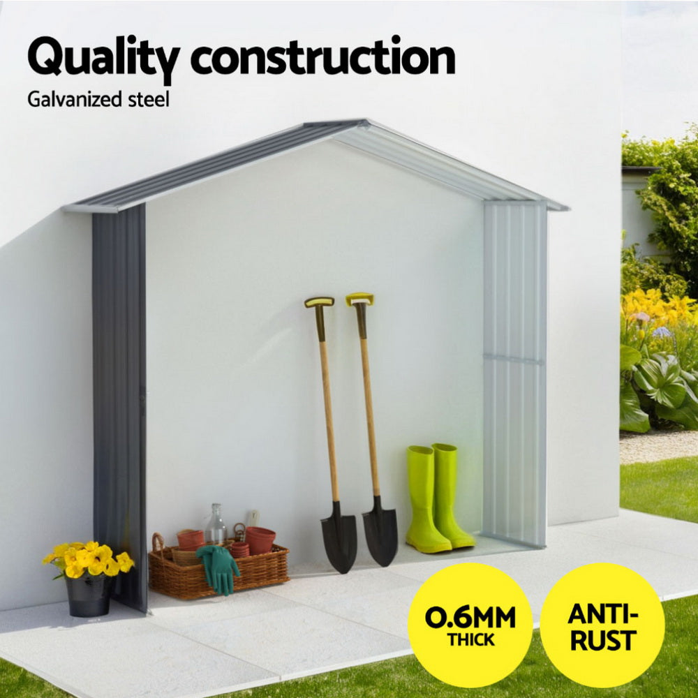 Garden Shed Extension Kit 2.15 x 0.44M Galvanised Steel - Grey