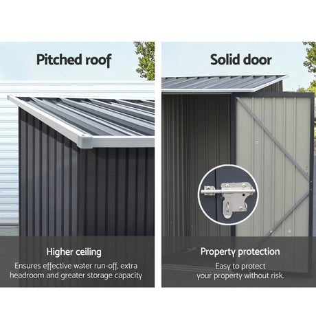 Giantz Galvanized Steel Garden Shed 0.99x1.04M