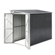 Cocklebiddy galvanised steel lean to bike shelter against a wall