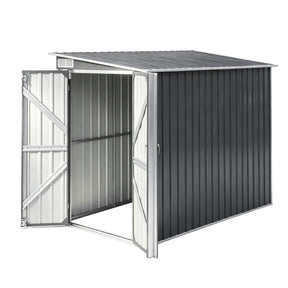 Cocklebiddy galvanised steel lean to bike shelter against a wall