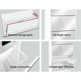 Elegant White Shoe Rack with Mirror