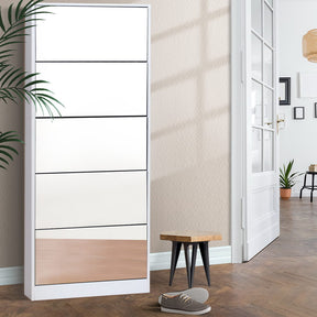 Glenorchy Full Length Mirror Shoe Cabinet, White image 1