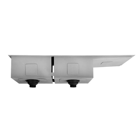 Stainless steel kitchen sink, silver double bowl 111x45cm