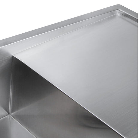 Stainless steel kitchen sink, silver double bowl 111x45cm