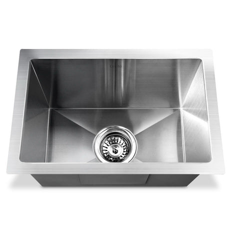 Stainless steel kitchen sink, silver single bowl 45x30cm