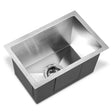 Stainless steel kitchen sink, silver single bowl 45x30cm