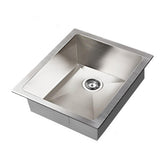 Stainless steel kitchen sink, silver single bowl 45x39cm