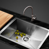 Stainless steel kitchen sink, silver single bowl 51x45cm