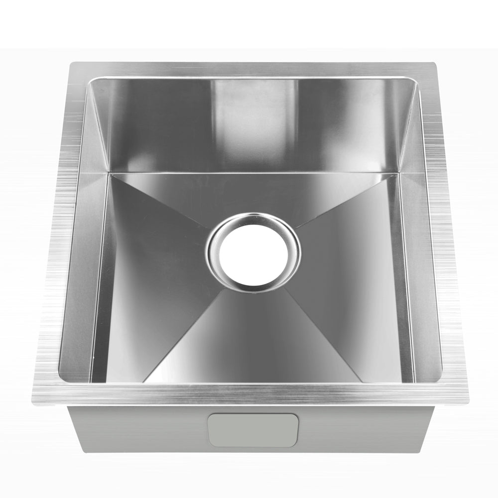 Stainless steel kitchen sink, silver single bowl 51x45cm