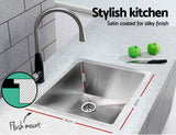 Stainless steel kitchen sink, silver single bowl 51x45cm