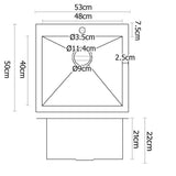 Stainless steel kitchen sink, silver single bowl 53x50cm